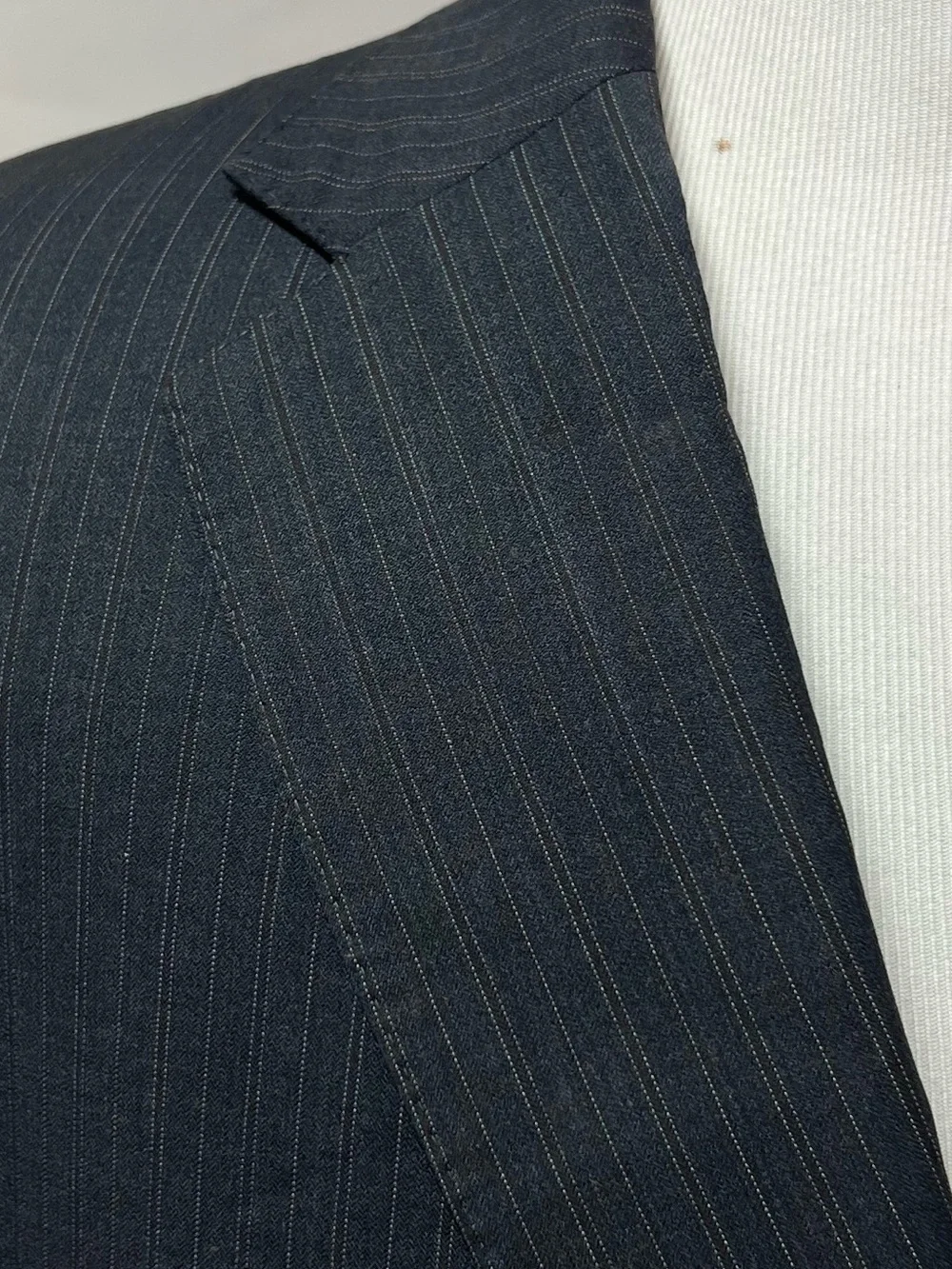 Hart Schaffner Marx Men's 48L Blazer 42x33 Pants Navy Blue Pinstripe Suit